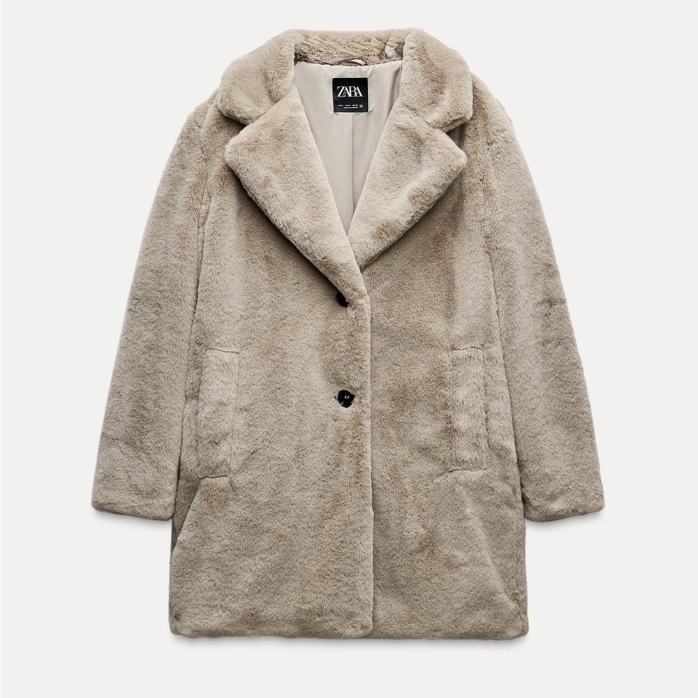 ZARA- NEW WITH TAGS!  FAUX FUR COAT
